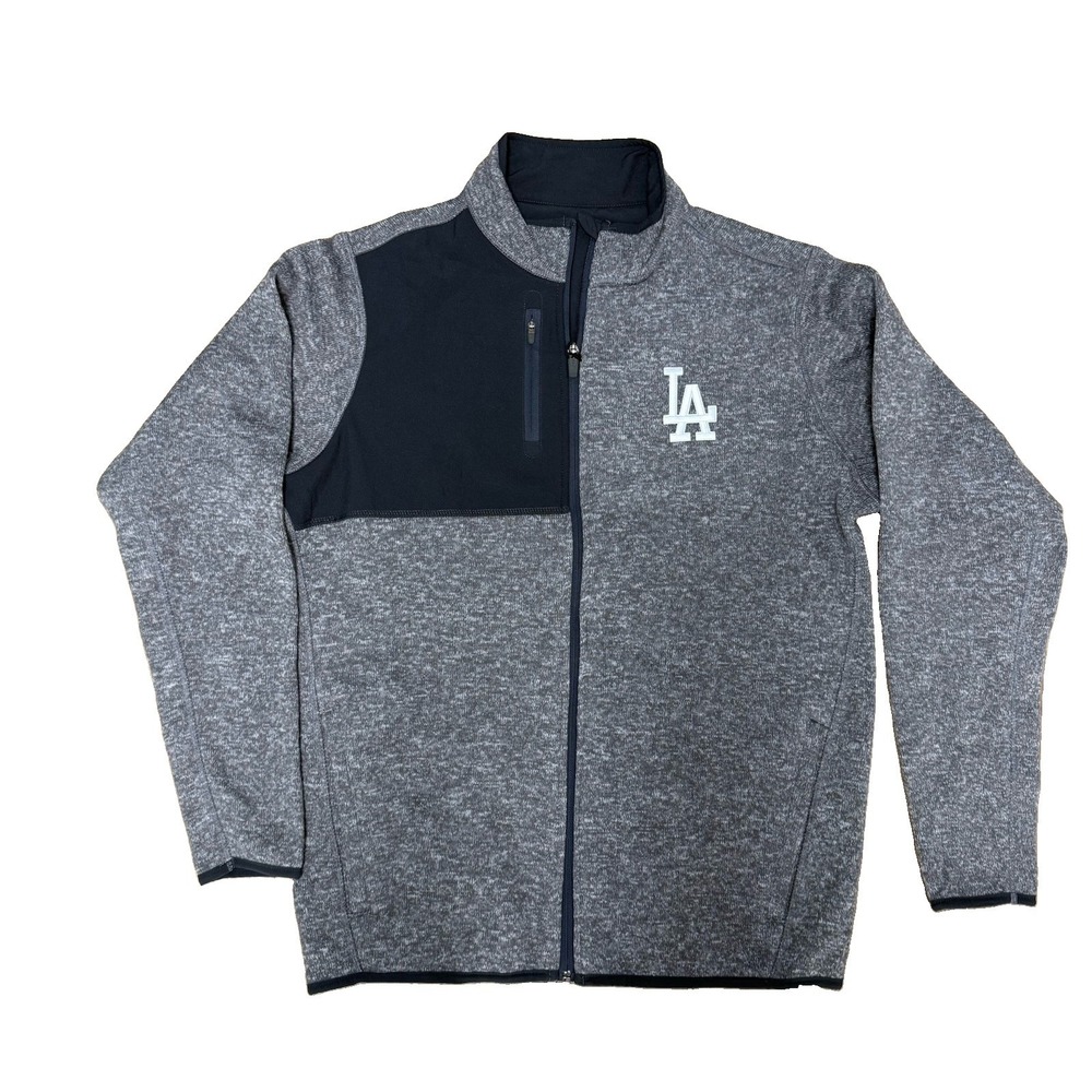 NWT Antigua Los Angeles Dodgers Men's M Fortune Jacket Charcoal Gray LA MLB